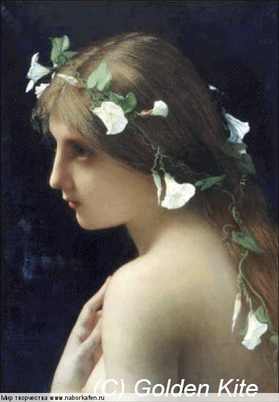 1125 Nymph with Morning Glory Flowers