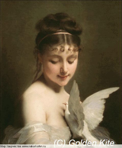 1129 Young Woman with a Dove