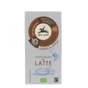 Молочный шоколад БИО Alce Nero Cioccolato al Latte Biologico - 100 г (Италия)