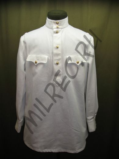 Гимнастерка (рубаха) летняя, белая, для комначсостава, образца 1943 года,  реплика,  (под заказ)