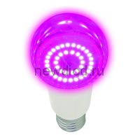 Лампа светодиодная LED-A60-14W/SPSB/E27/CL PLP30WH Ф "A" прозр. Спектр для рассады и цветения Uniel