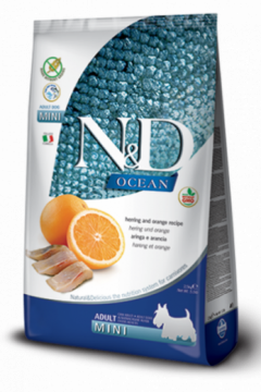 N&D Ocean Herring & Orange mini adult (Сельдь и апельсин для взрослых собак мелких пород)