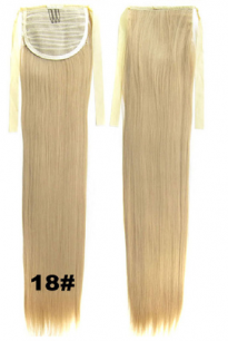 Искусственные термостойкие волосы - хвост прямые на ленте №018 (55 см) -  80 гр.