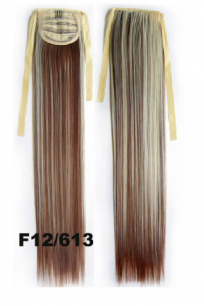 Искусственные термостойкие волосы - хвост прямые №F12/613 (55 см) -  80 гр.
