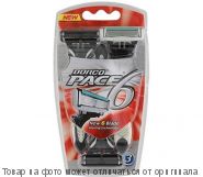 DORCO PACE6.Однораз.станок,плав.головка, с 6 лезвиями и увл.полоской, прорезин.ручка 3+1шт., шт