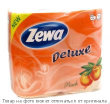 Zewa Delux.Туалетная бумага 3-х сл. персик 4 рулона