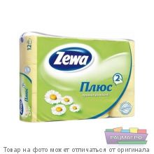 Zewa Plus.Туалетная бумага 2-х сл.ромашка 12 рулон.