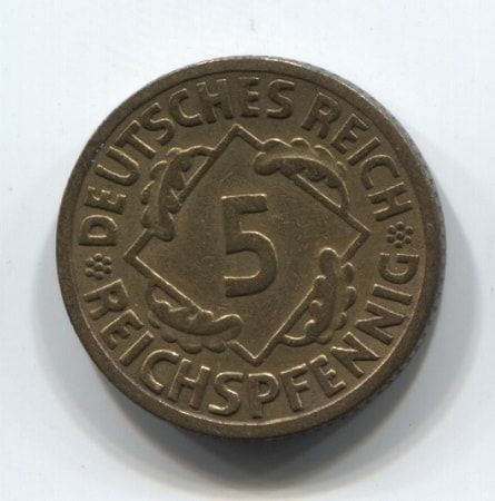 5 пфеннигов 1930 года A Германия XF