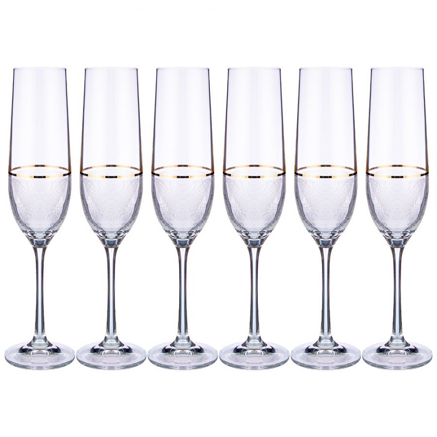 Набор бокалов для шампанского "Viola Elegance" 6 шт. 190 мл., h=24.5 см.