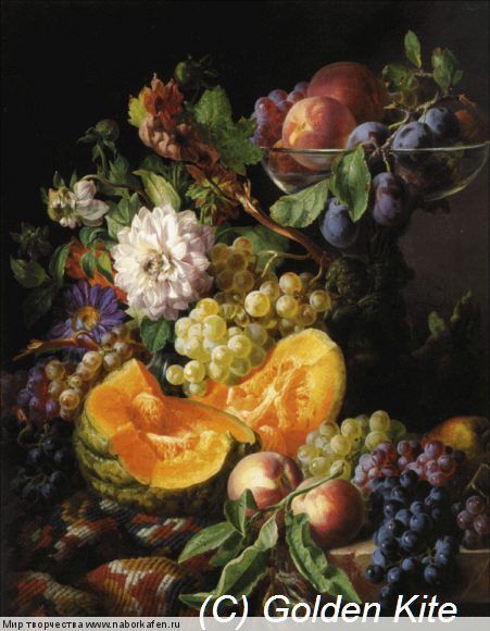 1640 Peaches, Plums, Grapes and Melon