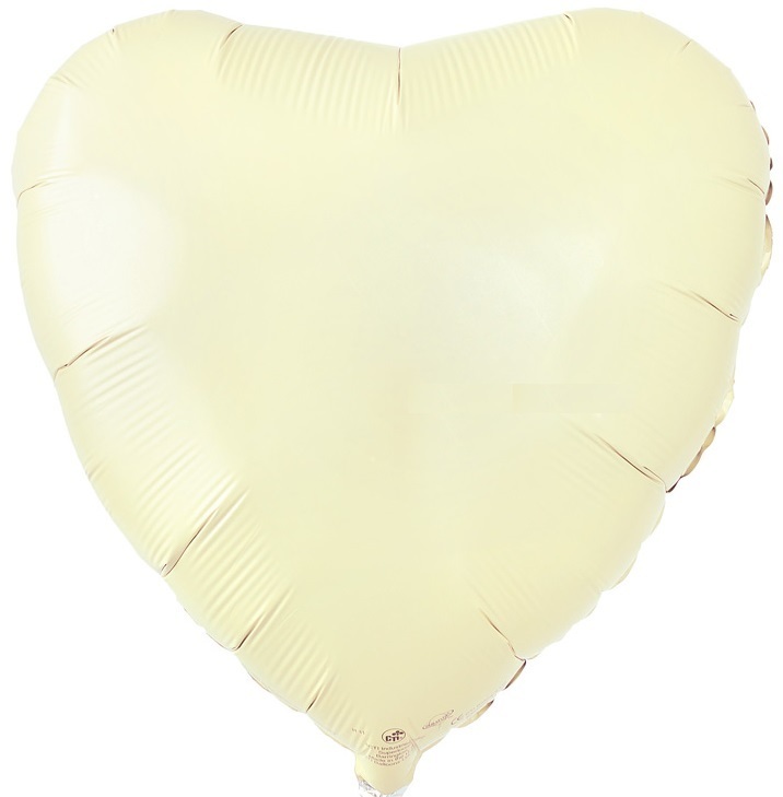 Сердце айвори шар фольгированный с гелием