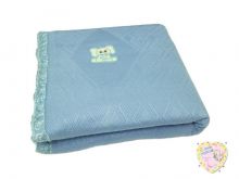МАМИН МАЛЫШ - Одеяло вязаное голубое V-OD600(mx)-TR