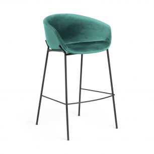 Барный стул Zadine бархатный зеленый