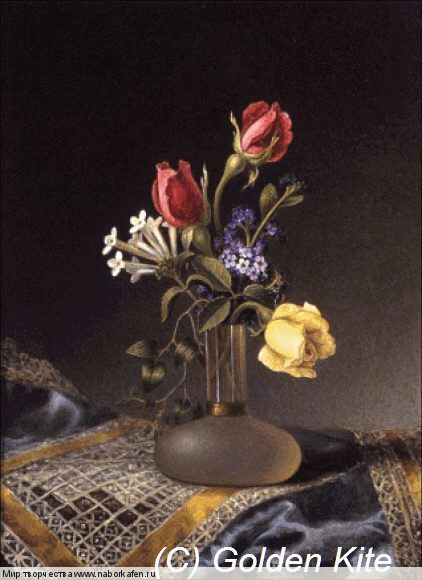 1898 Flowers in a Frosted Vase