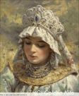 1908 Russian Beauty in a Head-dress