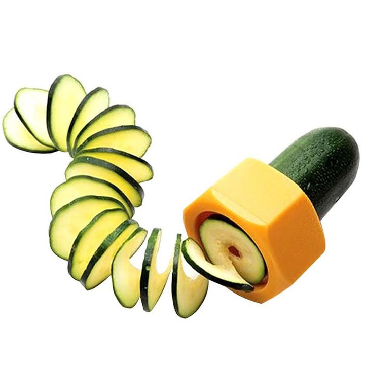 Слайсер для нарезки овощей спиралью (цвет жёлтый)