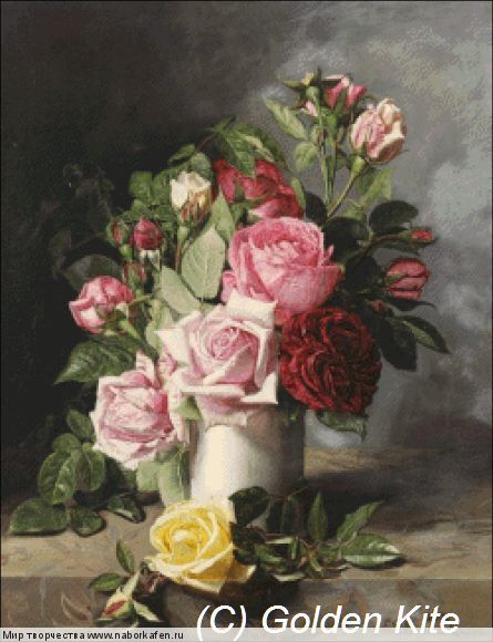 2510 Still life of Roses and Pansies