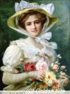 2911 Elegant Lady with a Bouquet of Roses (small)