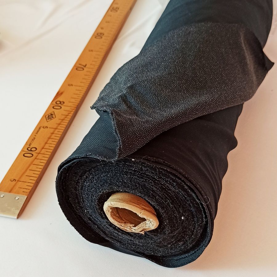 Ткань клеевая, дублерин трикотажный, ширина 125 см, цвет чёрный, арт. 3775-2, за 1 м.