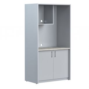 Шкаф для посуды SCB 120.3 Серый/Металлик 1030х600х2000 МИНИ-КУХНИ