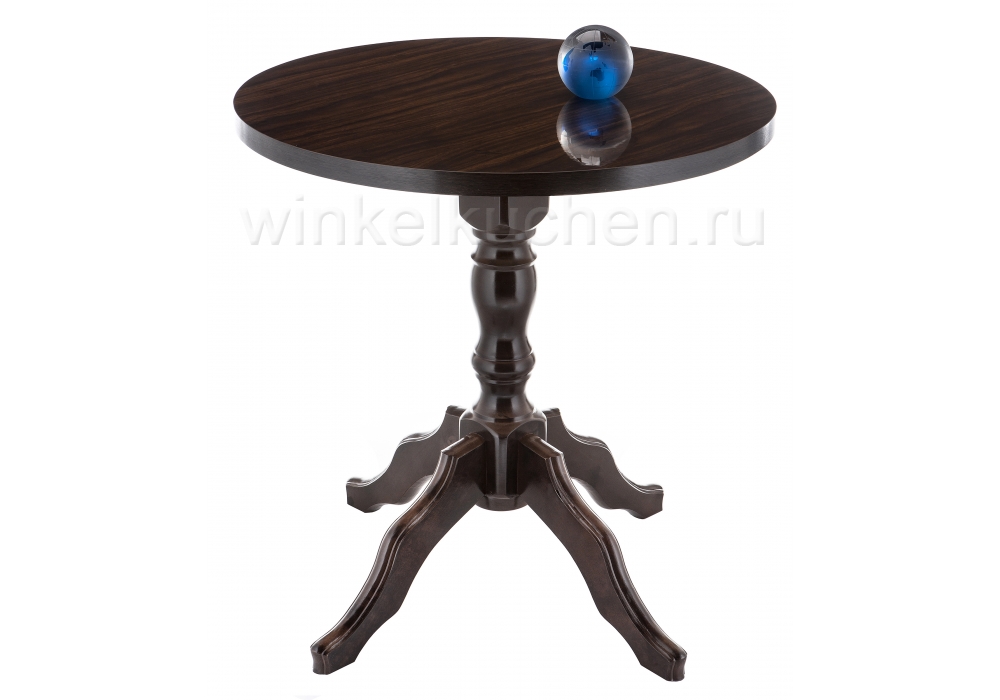 Стол деревянный Вилмар с глянцевой столешницей темное дерево