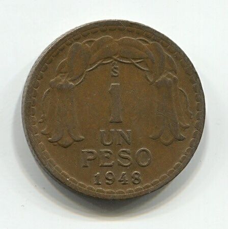 1 песо 1948 года Чили