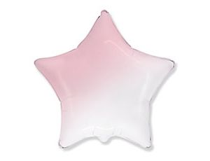 Звезда градиент розовый шар фольгированный с гелием