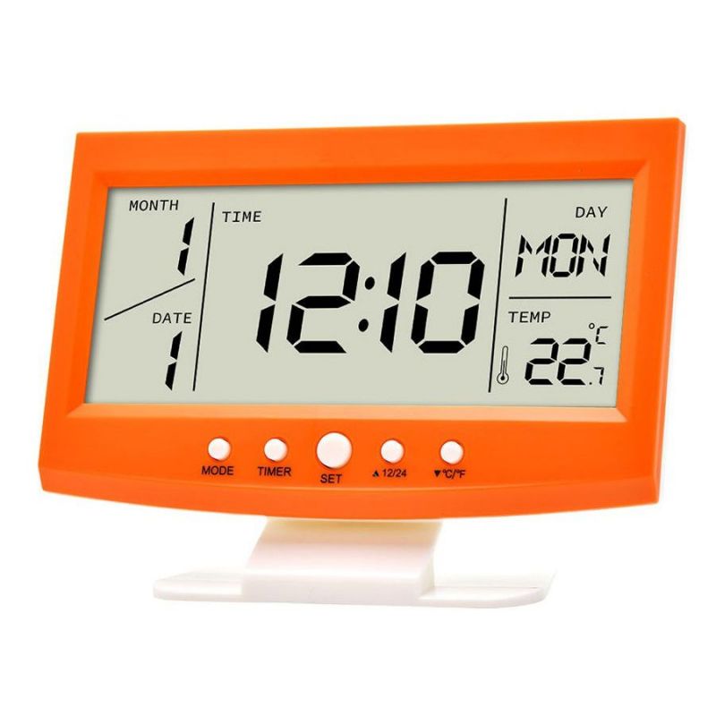 Многофункциональные настольные часы KD-1819 (цвет оранжевый)