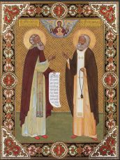 Икона Святые преподобные Сергий Радонежский и Серафим Саровский
