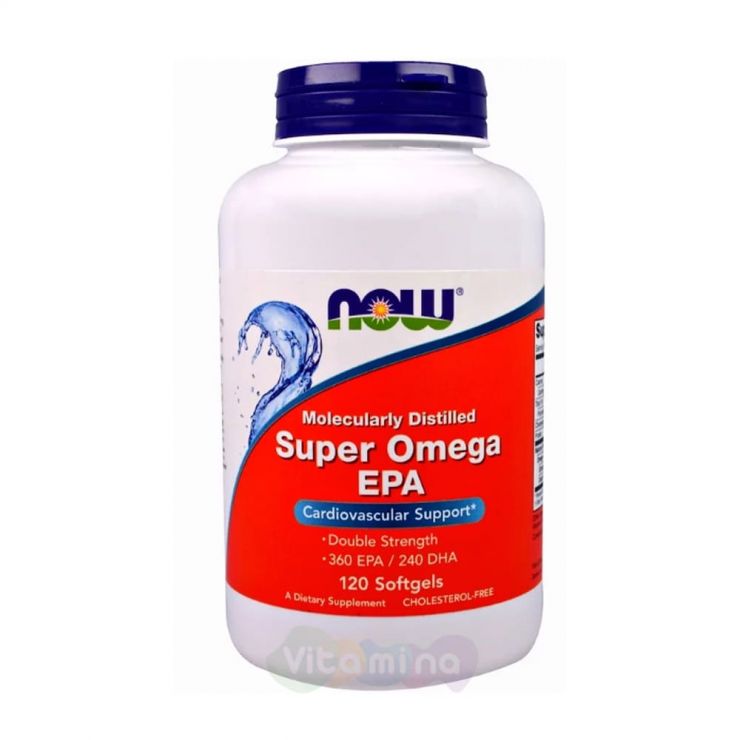 Now Foods Супер Омега, очищенная молекулярной дистилляцией, 120 капс.
