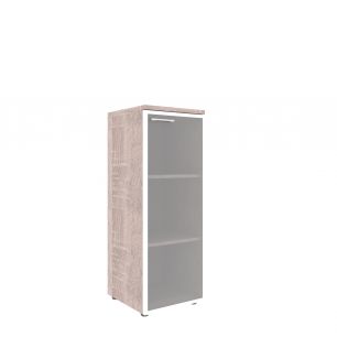 Шкаф колонка со стеклянной дверью в алюминиевой раме (R) и топом XMC 42.7(R) Дуб Сонома 432х432х1190 XTEN