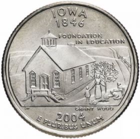 25 центов США 2004г - Айова, VF- Серия Штаты и территории