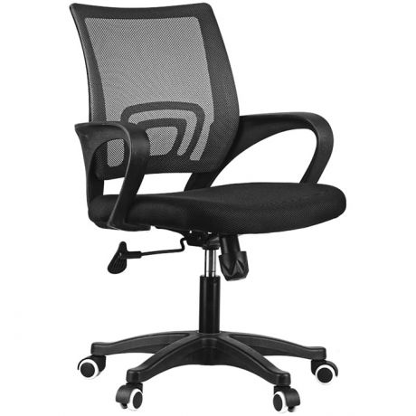 Кресло компьютерное OfficeSpace SP-M96, ткань, спинка сетка /сиденье TW черная, механизм качания