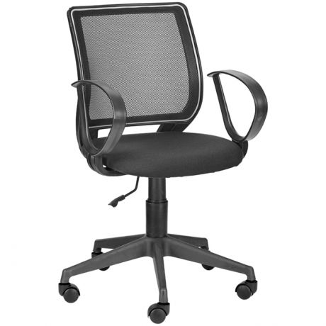 Кресло компьютерное Olss "Эксперт", спинка сетка черная, сиденье ткань B черная, опора-пиастра