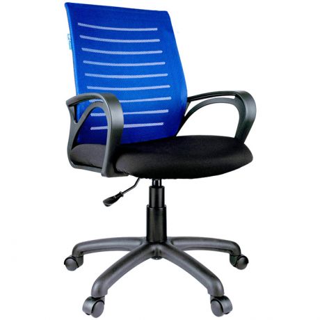 Кресло для компьютера Helmi HL-M16 "Vivid", ткань S черная/ ткань TW синяя
