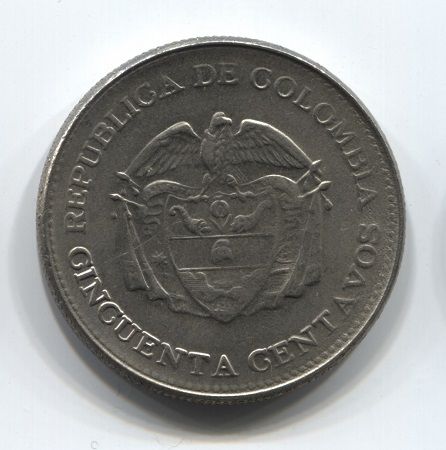 50 сентаво 1963 года Колумбия, Симон Боливар