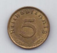 5 пфеннигов 1937 года AUNC Германия