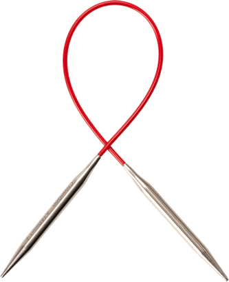 Спицы круговые металлические 23 см knit red
