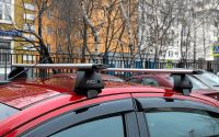 Багажник на крышу Lada Vesta sedan, Евродеталь, крыловидные дуги