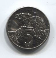 5 центов 1985 года Новая Зеландия XF+