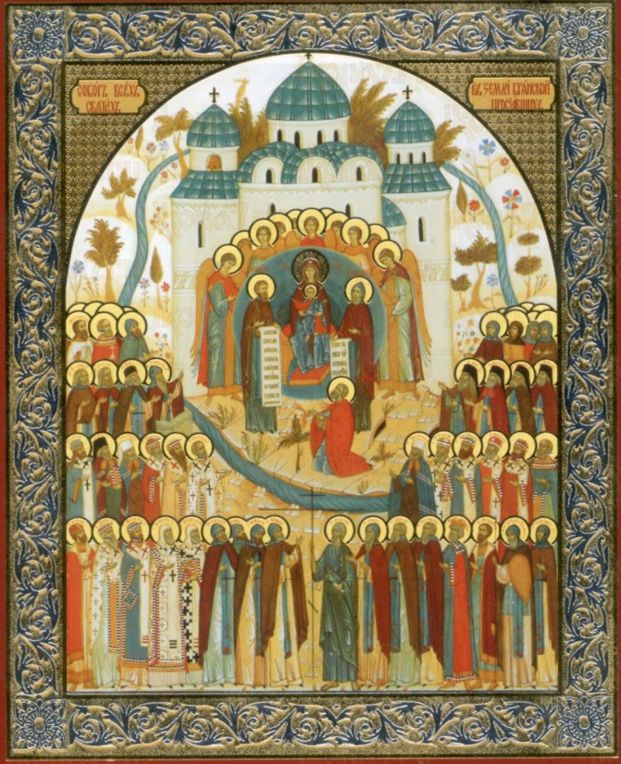 Икона Собор Брянских святых (рукописная)
