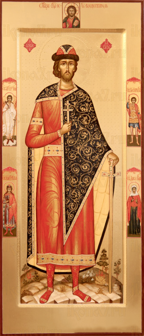 Икона Благоверный князь Борис (рукописная)