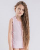 Р108564 Светло-розовая майка для девочки натуральная из Белоруси Свитанак