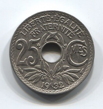 25 сантимов 1932 года Франция AUNC