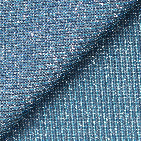 Лоскут трикотажной блестящей ткани Голубой