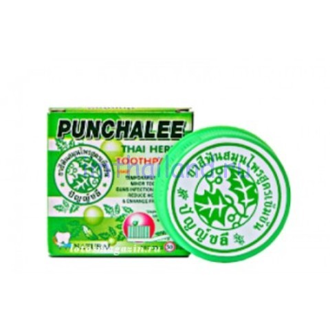 Тайская зубная паста в круглой баночке Punchalee 25 гр