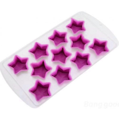 Форма для льда силиконовая Звёздочки (цвет розовый)