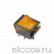 Выключатель клавишный 250V 16А (4с) ON-OFF желтый с подсветкой (RWB-502, SC-767, IRS-201-1)