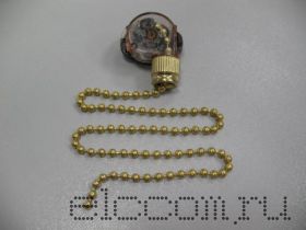 Шнур на цепочке с микровыключателем (хром, золото)