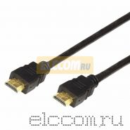 Шнур HDMI - HDMI gold, 3М, с фильтрами (PE bag) PROCONNECT